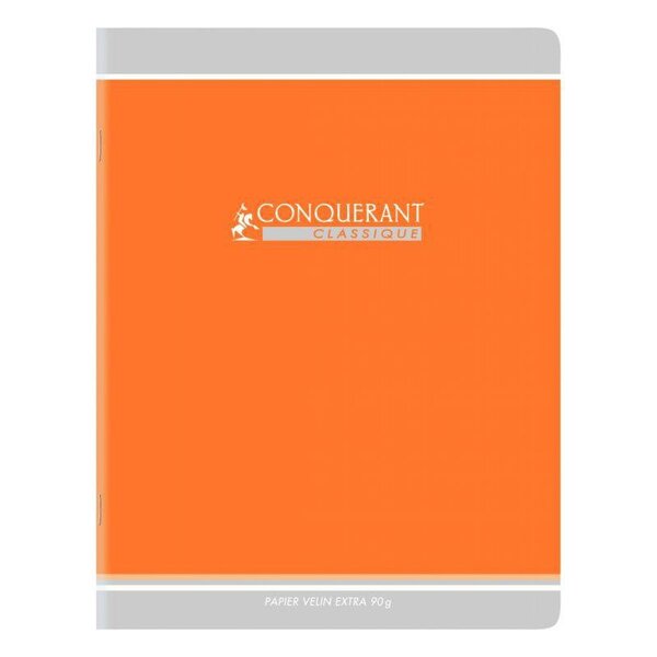 Cahier piqûre 96 pages seyès 90 g  couverture carte recyclée  format 21 x 29 7 cm CONQUERANT