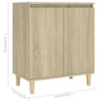 vidaXL Buffet avec pieds en bois Chêne sonoma Bois d'ingénierie