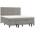 vidaXL Sommier à lattes de lit et matelas Gris clair 160x200cm Velours