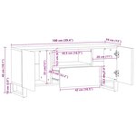 vidaXL Meuble TV 100x34x46 cm bois massif de manguier