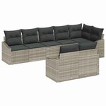 vidaXL Ensemble de canapé de jardin 8 Pièces Gris clair Poly rotin