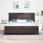 vidaXL Lit à ressorts avec matelas Marron foncé 200 x 200 cm tissu