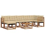 vidaXL Ensemble de canapés d'extérieur 8 Pièces Naturel et Beige