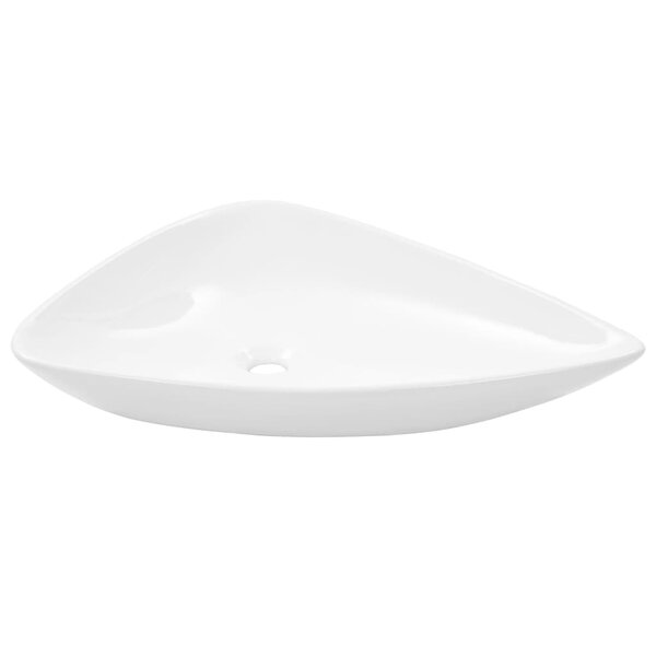 vidaXL Évier triangulaire Céramique Blanc 645 x 455 x 115 mm