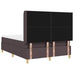 vidaXL Lit à ressorts avec matelas Marron foncé 160 x 200 cm tissu