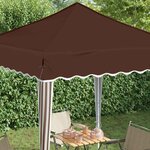 vidaXL Tente de fête pop-up 195 x 195 x 245 cm Marron Tissu Oxford