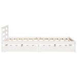 vidaXL Cadre de lit sans matelas blanc 135x190 cm bois de pin massif
