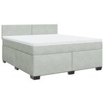vidaXL Sommier à lattes de lit et matelas Gris clair 180x200cm Velours