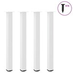 vidaXL Pieds de table de bar 4 pièces Blanc 100-102 cm Acier