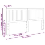 vidaXL Tête de lit Chêne brun 180 cm Bois d'ingénierie