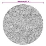 vidaXL Tapis HUARTE à poils courts doux et lavable noir Ø 100 cm