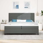 vidaXL Lit à ressorts avec matelas gris foncé 200x200 cm tissu
