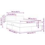 vidaXL Lit avec rangement et LED avec matelas Noir 140 x 200 cm tissu