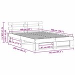 vidaXL Cadre de lit avec tête de lit Marron 160 x 200 cm Pin massif