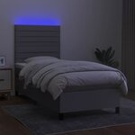 vidaXL Sommier à lattes de lit avec matelas et LED Gris clair 90x190cm