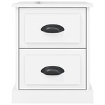 vidaXL Table de chevet blanc brillant 39x39x47 5 cm Bois d’ingénierie