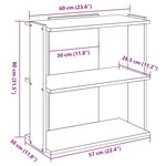 vidaXL Bibliothèque 3 niveaux chêne brun 60x30x80 cm bois d'ingénierie