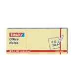Lot de 3 blocs repositionnables Office Notes 50 x 40 mm Jaune TESA