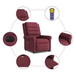 vidaXL Fauteuil de massage inclinable électrique Rouge bordeaux Tissu