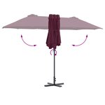 vidaXL Parasol de jardin Rouge bordeaux 380 x 196 x 235 cm