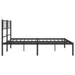 vidaXL Cadre de lit métal sans matelas et tête de lit noir 160x200 cm