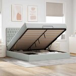 VidaXL Cadre de lit ottoman et matelas gris clair 180x200cm velours