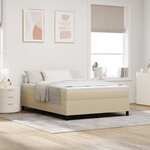 vidaXL Lit Box Spring avec Matelas - Vert Clair et Gris  160x200 cm  Tissu Velours Côtelé
