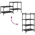 vidaXL Étagère à livres 4 Pièces Noir 60 x 40 x 1.5 cm Bois d'ingénierie
