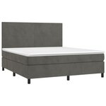 vidaXL Sommier à lattes de lit et matelas et LED Gris foncé 160x200 cm