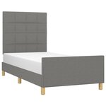 vidaXL Cadre de lit sans matelas gris foncé 90x200 cm tissu