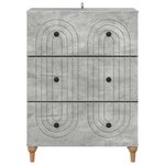vidaXL Armoire à tiroirs Gris béton 66 x 34 5 x 90 cm
