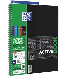 Cahier ACTIVEBOOK PP Intercalaire 160 pages 90g A4+ Ligné Coloris Aléatoire OXFORD