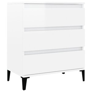 vidaXL Buffet Blanc brillant 60x35x70 cm Bois d'ingénierie