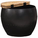 vidaXL Table basse ronde 53x43 cm Bois de manguier massif