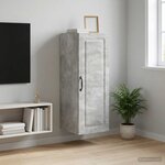 vidaXL Armoire Murale 33 x 34 5 x 90 cm Bois d'ingénierie Gris béton