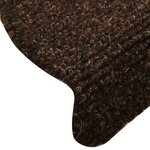 vidaXL Tapis d'escalier autocollants 15Pièces Marron 56x17x3cm Aiguilleté