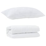 vidaXL Duvet avec Oreiller 2 Pièces Blanc 140 x 200 cm Microfibre