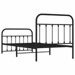vidaXL Cadre de lit métal sans matelas avec pied de lit noir 100x190cm