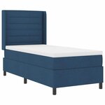 vidaXL Lit à ressorts avec matelas Bleu 90 x 190 cm tissu