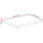 vidaXL Dessus de table 50x40x3 8 cm bord vivant bois massif manguier