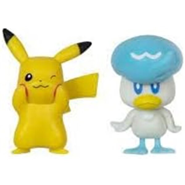 Jazwares PKW3357 - Pokémon Gen IX - Pack de 2 figurines Battle Pikachu & Coiffeton 5 cm