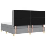 vidaXL Lit à ressorts avec matelas Gris clair 200 x 200 cm tissu