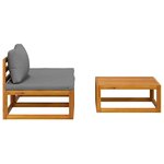 vidaXL Salon de jardin 3 Pièces avec coussins Bois d'acacia solide
