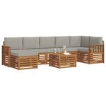 vidaXL Ensemble de canapés d'extérieur 8 pc Gris Naturel et Clair