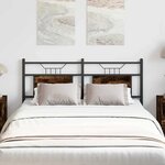 vidaXL Tête de lit chêne fumé 150 cm bois d'ingénierie et acier
