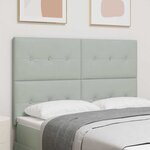 Tête de lit en velours gris clair capitonnée 160 cm