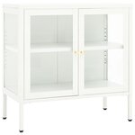 vidaXL Buffet Blanc 70x35x70 cm Acier et verre