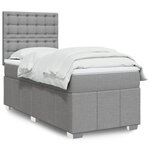 vidaXL Sommier à lattes de lit avec matelas Gris clair 90x200 cm Tissu