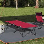 vidaXL Lit de soleil pliant avec sac de transport Tissu Oxford 600D rouge