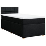 vidaXL Sommier à lattes de lit avec matelas Noir 90x190 cm Tissu